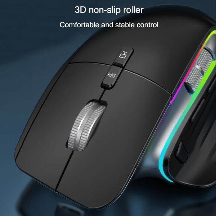 Kuwfi 2.4G Wireless Mouse Rechargable Optical Gaming Mice Support 5 ...