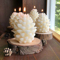 3D Christmas Pine Cone ซิลิโคนแม่พิมพ์เทียน DIY แฮนด์เมดน้ำมันหอมระเหยยิปซั่มเรซิน Pinecone งานฝีมือทำบ้านตกแต่งคริสต์มาส-Caidour