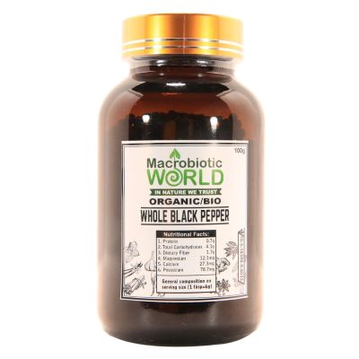 🌿Premium Organic🌿 Black Pepper Whole  พริกไทยดำ 100g