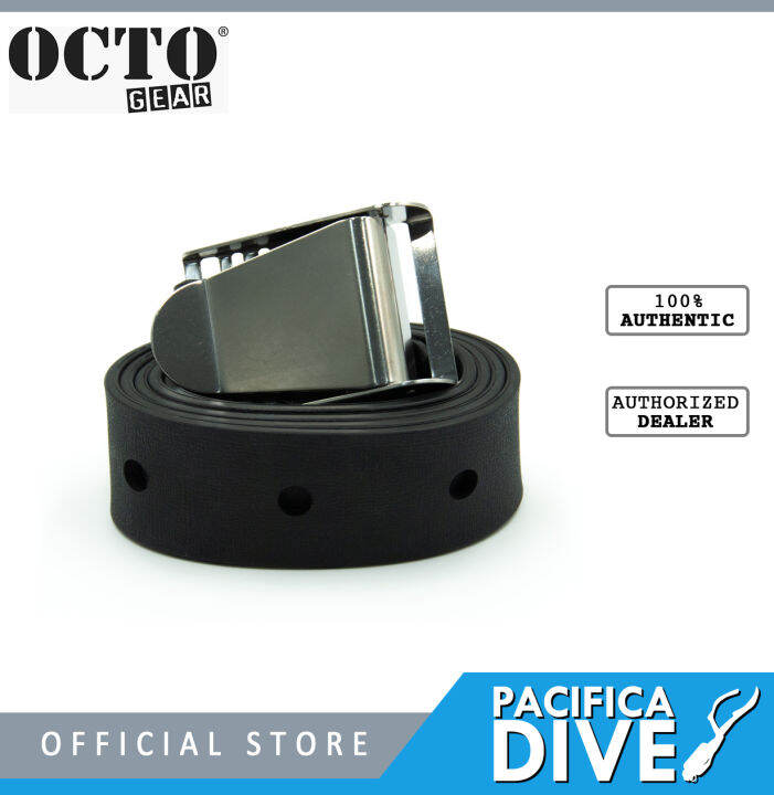 OCTO GEAR, Apnea / Freediving Rubber Weight Belt w/ Scuba Stainless