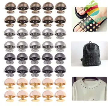 10sets Metal Punk Screw Rivets Studs DIY Crafts Leather Spikes Decor Nail  Buckles For Clothes Shoes Bag Belt Hat Accessories