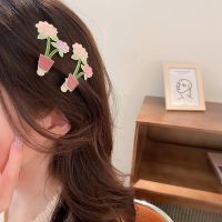 ไข่มุกสวยหรูวินเทจ HUANG88สำหรับเด็กผู้หญิงดอกทิวลิปคลิปตุ่นปากเป็ดผู้หญิงที่หนีบผมกิ๊บเกาหลีกิ๊ฟหนีบผม