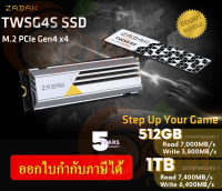 512GB|1TB SSD (เอสเอสดี) ZADAK (TWSG4S) M.2 PCIe Gen4x4 NVMe 1.4 (5Y.)  ของแท้