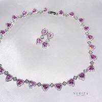 Neriza jewelry/ชุดเครื่องประดับเพชรสังเคราะห์เกรดเพรีเมี่ยมประกายไฟเทียบเท่าเพชรแท้ จัดส่งฟรีพร้อมกล่อง NZC038