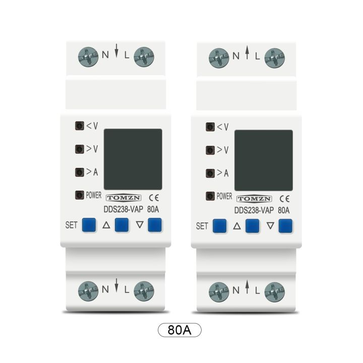 lz-dispositivo-protetor-ajust-vel-sobre-e-sob-a-tens-o-prote-o-atual-do-limite-volt-metro-kwh-63a-80a-110v-230v