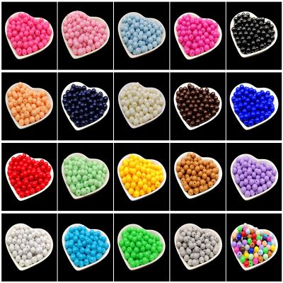 4 6 8 10 mm Round Acrylic Beads Loose Spacer Beads For Jewelry Makeing Bracelet necklace DIY Accessory