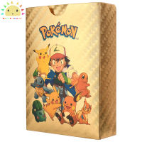 SS 55Pcs Pokemon Gold ฟอยล์การ์ดอะนิเมะการ์ตูน Pokemon ภาษาอังกฤษรุ่น Tcg Card สำหรับ Fans Collection