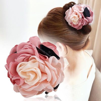 Korean Cloth Rose Blossom Hair Clip Simple and Elegant Headwear Exquisite Hair Accessories