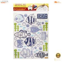 สติ๊กเกอร์ตกแต่ง CDC Fish CHIC DECOR รุ่น GDT- 910 ขนาด 24 x 38 ซม. สีฟ้า  [[[ [[[ [[[ สินค้าโปรโมชั่น ]]] ]]] ]]]