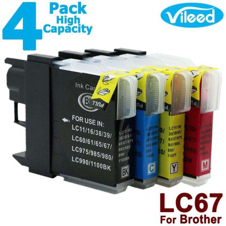 compatible4-pack-lc67-bk-c-m-y-ink-cartridge-full-set-for-brother-dcp-185c-dcp-385c-dcp-395cn-dcp-585cw-dcp-j715cw-dcp-6690cw-mfc-490cw-mfc-j615w-mfc-790cw-mfc-795cw-mfc-990cw-mfc-5490cn-mfc-5890cn-mf