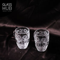 GLASS HUB (LYNX) แก้วหูเล็ก BMZB92127B-3 ลายดอกไม้ - แก้วมีหู แก้วน้ำ แก้วโอเลี้ยง แก้วสมุนไพร แก้วใส่เครื่องดื่ม (เซต 6 ใบ)