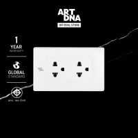 ART DNA รุ่น C3 Double 3 Pin Socket Size L สีขาว ขนาด 2x4 design switch สวิตซ์ไฟสวยๆ ปลั๊กไฟสวยๆ