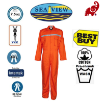 SEAVIEW™ 100% Cotton Zip Orange Coverall