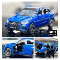 รถเบนซ์1:32 GLC400 SUV GLC โมเดลรถโลหะผสมของเล่นโลหะของเล่นสะสมเสียงเบา Kado Ulang Tahun สวยงามสำหรับเด็กผู้ชาย