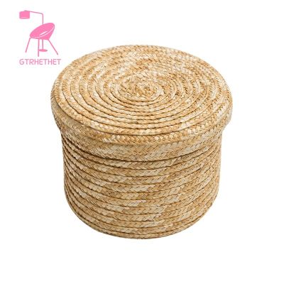 Wheat Straw Innovative Rustic Natural Brown Finish Storage Decorative Basket