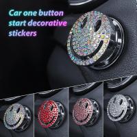 Push Start Button Cover Smiling Face Design Bling Accessories Anti Scratch Car Button Decoration Ring attractively