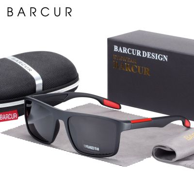 BARCUR Polarized Sunglasses Men TR90 Ultralight Vintage Sun Glasses for Women Square Eyewear oculos lunette de soleil femme Cycling Sunglasses