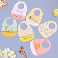 Silicone Babi Bib Waterproof Saliva Dripping Banana Bibs Cartoon Newborn Feeding Soft Edible Aprons Baby Adjustable Burp Scarf