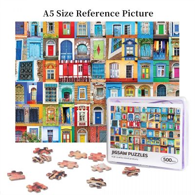 Delightful Doors And Windows Wooden Jigsaw Puzzle 500 Pieces Educational Toy Painting Art Decor Decompression toys 500pcs