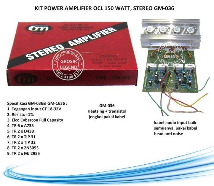 Kit power amplifier ocl 150W stereo GM 036 | Lazada Indonesia