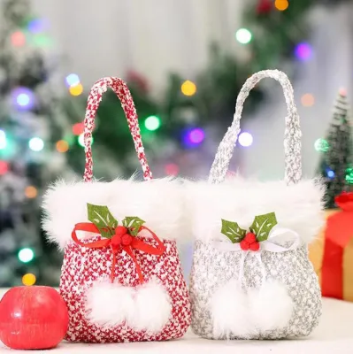 Seasonal Storage Solutions Festive Clothing Storage Candy Bag Christmas Eve Tote Bag Christmas Fruit Box