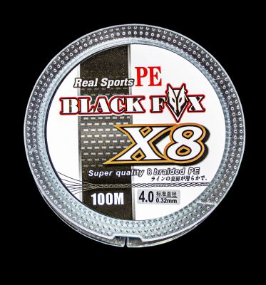 สายPE BLACK FOX Real Sports X8 สายเล็กมากทนต่อการขีดข่วนได้ดี ยาว 100 เมตร รับงานหนักๆได้สบาย เหมาะกับงาน ชะโด กะพง ช่อน กระสูบ