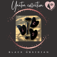 Black Obsidian Gua Sha (Thai Yantra Gua Sha Collection) ก้วซาหิน แบล็ค ออพซิเดี้ยน ลวดลายยันต์