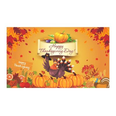 Happy Thanksgiving Day Hanging Fall Harvest Poster 70.8Inx43.3in for Thanksgiving Day Party Decoration