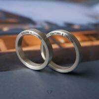 แหวน Silver Ring Edge อักษรสลักขอบแหวน ผิวด้านปัดแฮร์ไลน์ สามารถสลักอักษรได้