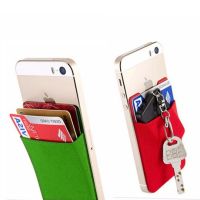 2019 Fashion Women Sticker Pocket Wallet Case Card Holder Elastic Lycra Adhesive Cell Phone ID Credit Card Holder #D Card Holders