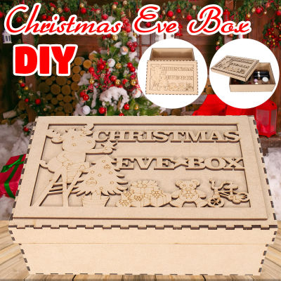 กล่องของขวัญคริสต์มาสลายกวางเอลค์กล่องของขวัญแบบทำมือสลักลายไม้
