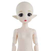 1/6 Bjd ดวงตาสีดำตุ๊กตาเอลฟ์พร้อมข้อต่อหัวแต่งหน้าตุ๊กตาของเล่นผิวขาว28ซม. สำหรับเด็ก Kongliao