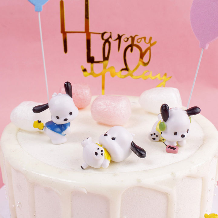 sanrio-โมเดลของเล่น-5ชิ้น-เซ็ตเครื่องประดับแฮนด์เมดสร้างสรรค์ตุ๊กตา-pochacco-โมเดลของเล่น-hiasan-mobil-ตกแต่งหน้าเค้ก