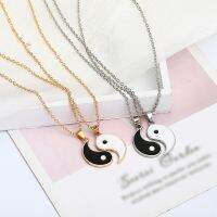 2 Pcs Yin Yang Tai Chi Paired Couple Necklace For Women Men Lover I Love you Heart Pendant Necklaces Valentine 39;s Day Jewelry