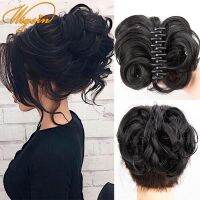 Messy Bun สังเคราะห์ Chignon สั้น Curly Hair Extension Claw คลิปต่อผมวิกผมหางม้า Updo Hairpiece สำหรับผู้หญิง