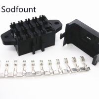 Double Row 9 Loop Road Medium Auto Relay Fuse Box with 18pcs Terminals BX2091-1 Car Insurance Holder for cars  electric cars Fuses Accessories