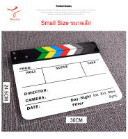 Clapper Board Acrylic Movie Action Slate Clapper Board ลูกตุ้มคณะอะคริลิค ( มีปากกาแถมให้ )