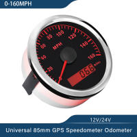 เครื่องวัดความเร็ว85มม. เครื่องวัดความเร็วระบบ LCD กันน้ำ0-160MPH 0-140MPH 0-200MPH เกจวัดความเร็วอมิเตอร์9-32โวลต์พร้อมเสาอากาศ GPS ไฟแบ็คไลท์สีแดงสำหรับอะไหล่รถยนต์รถบรรทุก