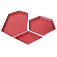 Polygonal Fruit Tray Combination Storage Tray Nordic Geometric Diamond Metal Hexagonal Jewelry Tray