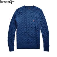 Ferrenzo Shop Luxury Ralph 2021 Laurenˉใหม่ฤดูใบไม้ร่วงเสื้อฤดูหนาวคุณภาพลายสก๊อตเสื้อสวมศีรษะคอกลมกระชับกับผู้ชายหุ่นบางเสื้อกันหนาวผู้ชายCasualเสื้อกันหนาวของผู้ชายTH