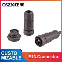 CAZN E13 high current snap plug socket 20A 30A power battery 3 4 core 8 pin IP67/68 waterproof connector