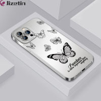 Jizetin เคสโทรศัพท์สำหรับ iPhone 13 Mini iPhone 13 Pro Max 13 13 13 13 Pro โทรศัพท์ดีไซน์ลายผีเสื้อตัวการ์ตูนฝาครอบกล้องเคสกันกระแทกป้องกัน TPU ซิลิโคนนิ่ม