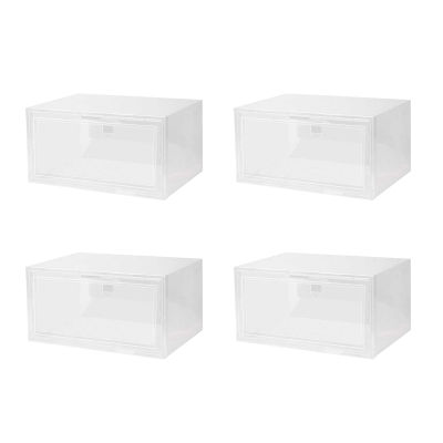 Clamshell Shoe Box Stackable Sneakers Sports Shoe Organizer Drawer Case Plastic Shoebox Display Rack