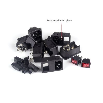 【YF】✴❀▬  1Pcs 10A 250VAC 3 Pin iec320 C14 inlet connector plug power socket with switch fuse male