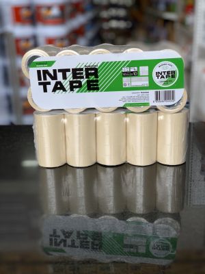 กระดาษกาว INTER TAPE กระดาษกาวย่น (12 แพ๊ค) เทปย่น พ่นสี อินเตอร์ ยกลัง