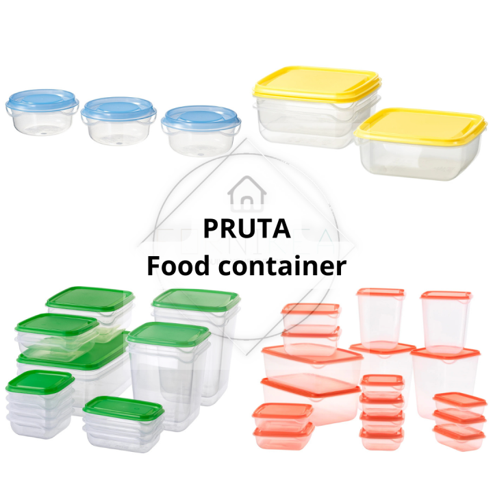 PRUTA Food container, set of 17, clear, green - IKEA