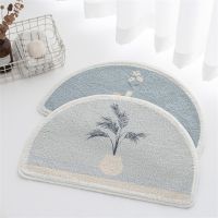 Morandi Shower Mat Microfiber Bathtub Side Floor semicircle Entrance Mats Toilet Pet Rugs Doormat Bathroom Tapis Salle De Bain