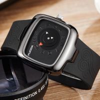 Turntable Unique Square MAN WATCHES QUARTZ Wrist watch Men Creative Time CLOCK MALE WITH Rubber Band Watch Relogio Masculino