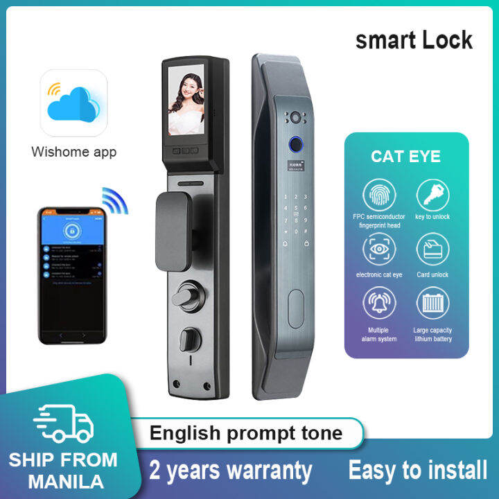 Wifi Tuya Smart door Lock Cat Eye Smart Lock with HD Camera Biometric