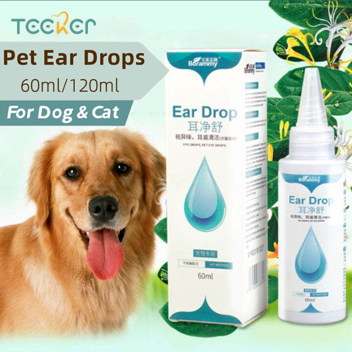 Teeker Pet Ear Drops Cat Dog Mite Deodorant Ear Drop Infection Solution Treatment Cleaner Odor